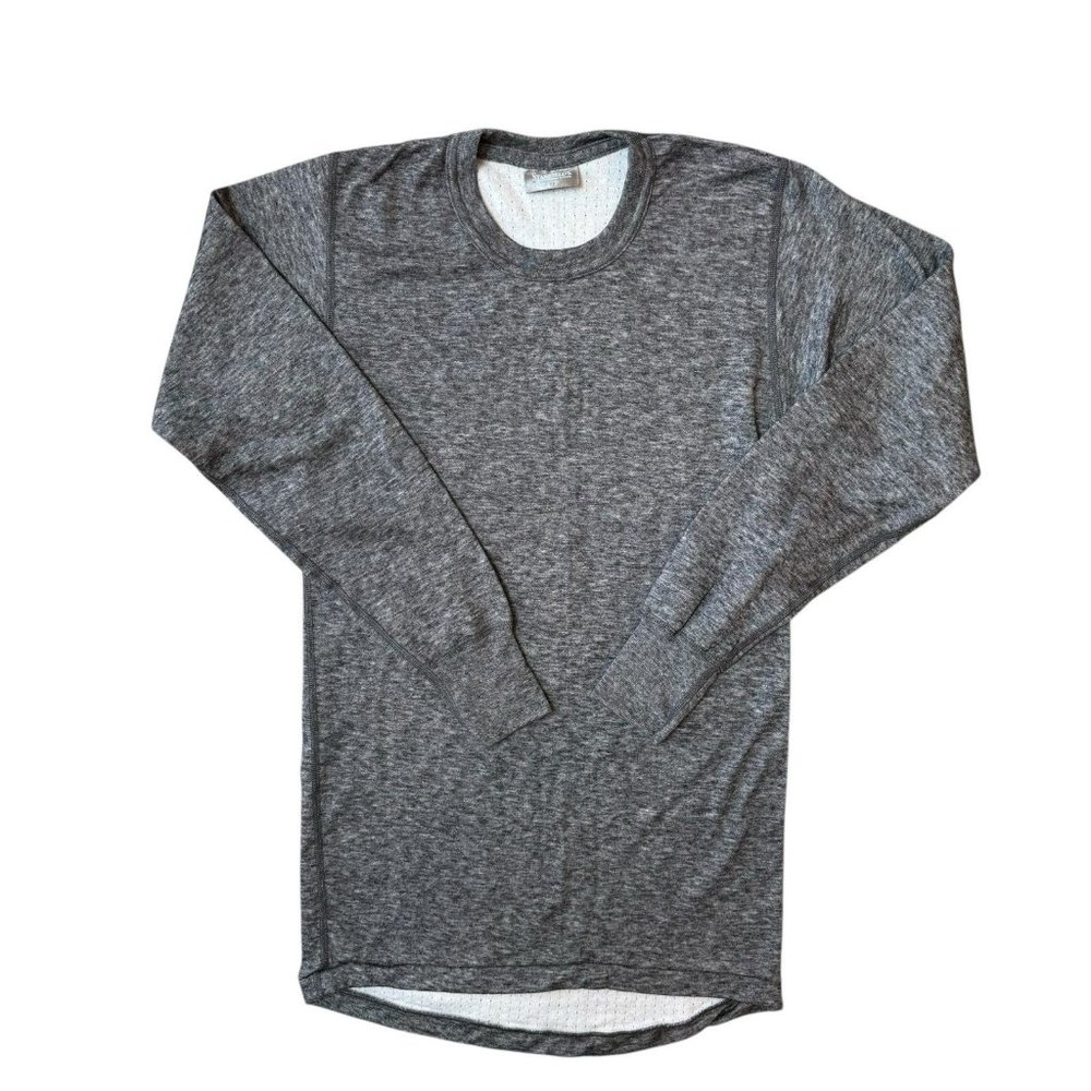 Vtg STANFIELDS Base Layer Top Mens Small Thermal Merino Blend Long Sleeve Gray